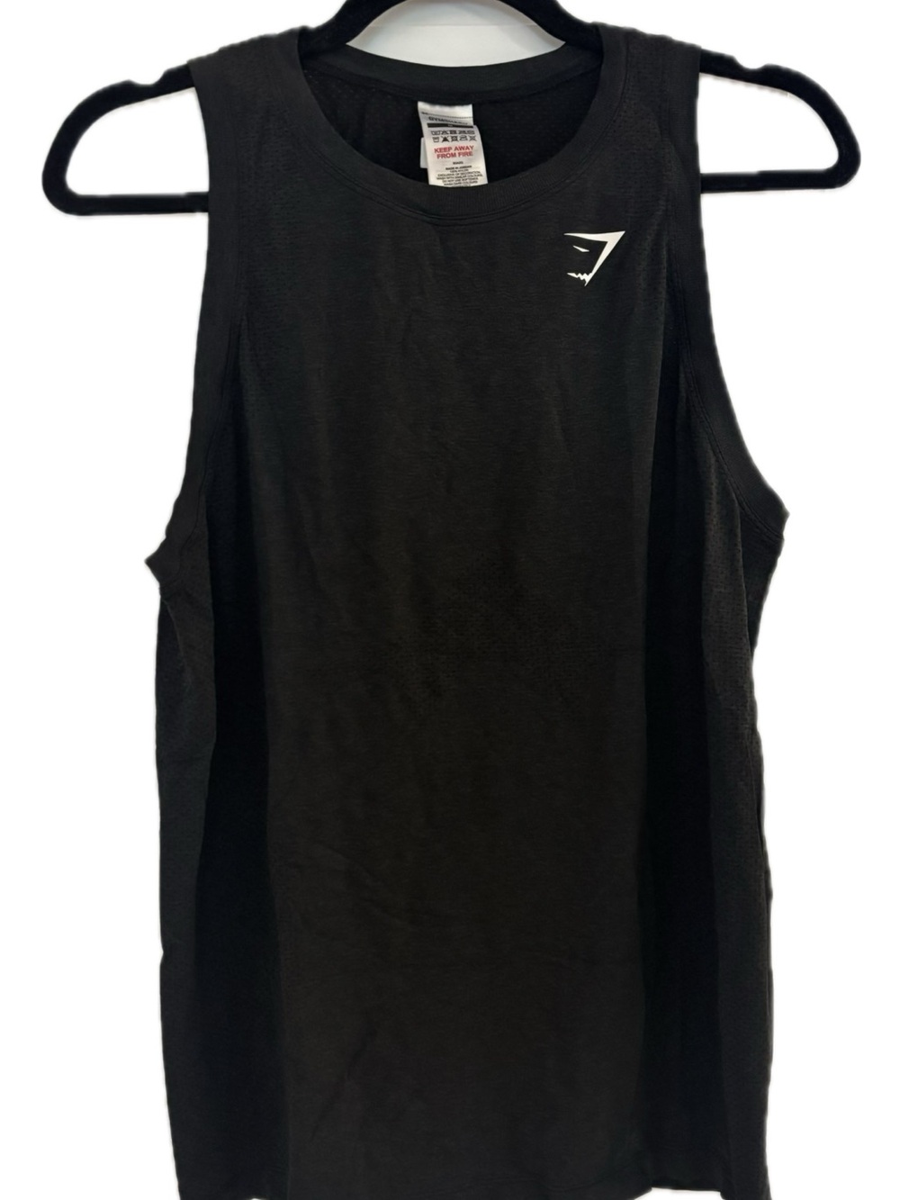 Gymshark Black Muscle Tank with White Logo